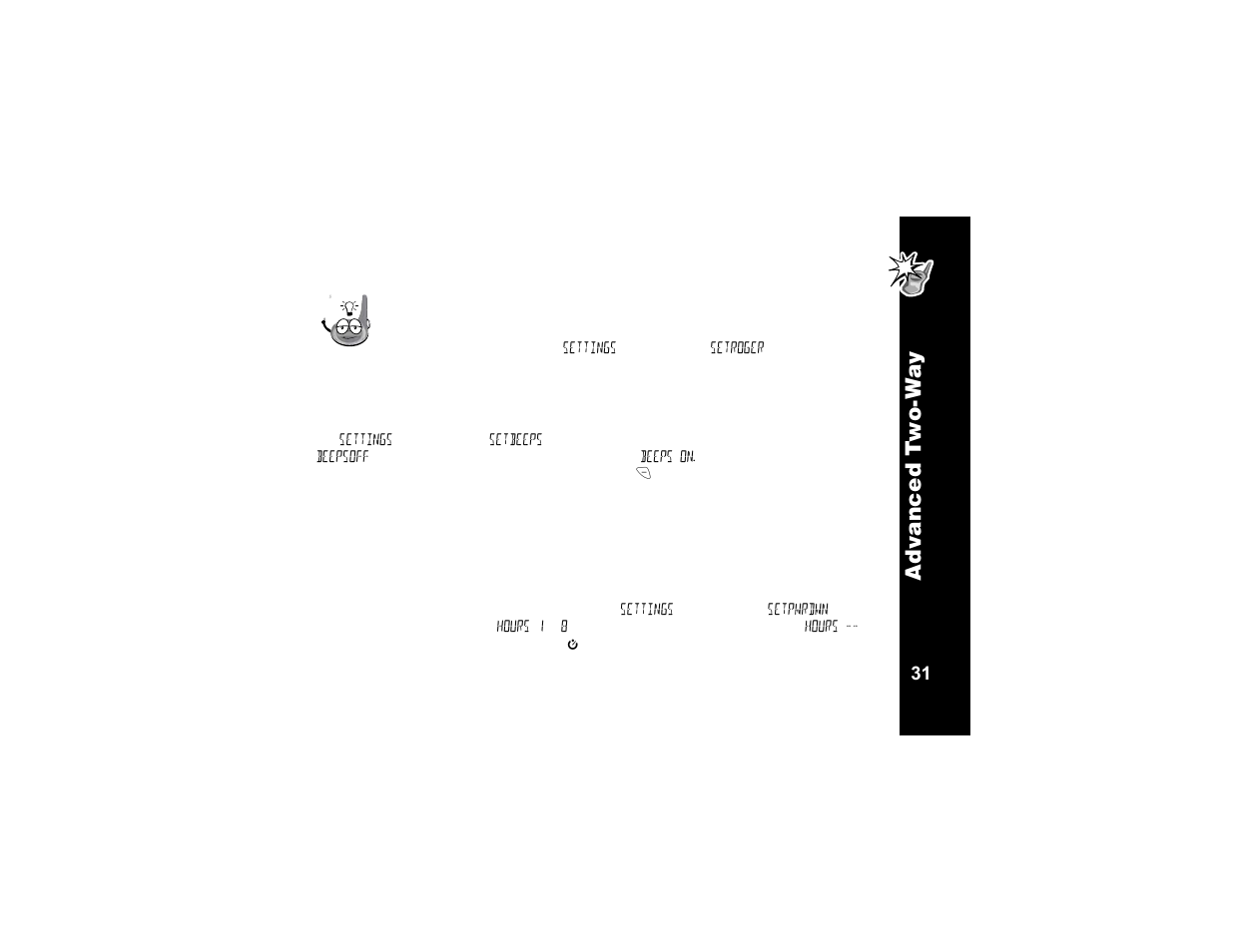 Talk confirmation tone, Button beeps, Automatic power off | Advan ced t w o-w a y | Motorola T6320 User Manual | Page 43 / 58