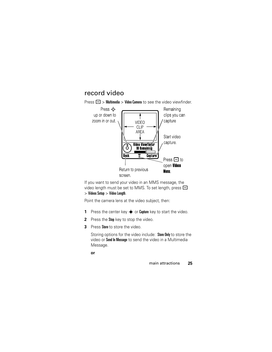 Record video | Motorola L6 GSM User Manual | Page 26 / 87