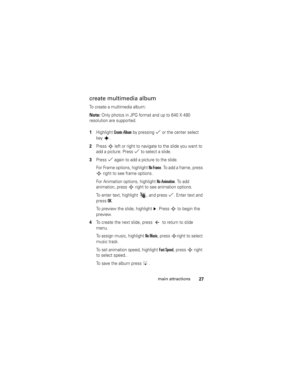 Create multimedia album | Motorola L6 GSM User Manual | Page 28 / 87