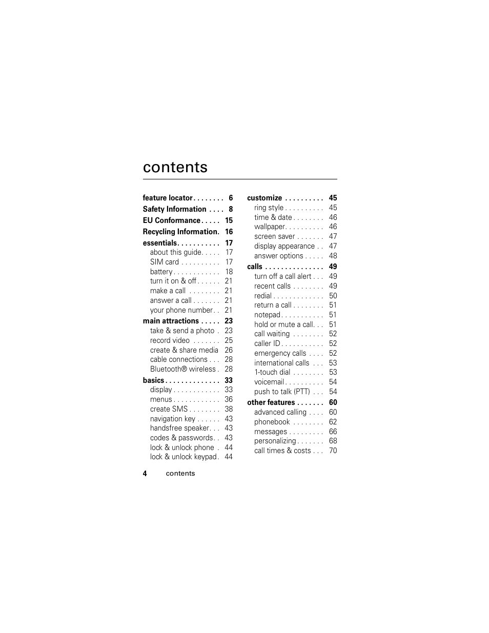 Motorola L6 GSM User Manual | Page 5 / 87