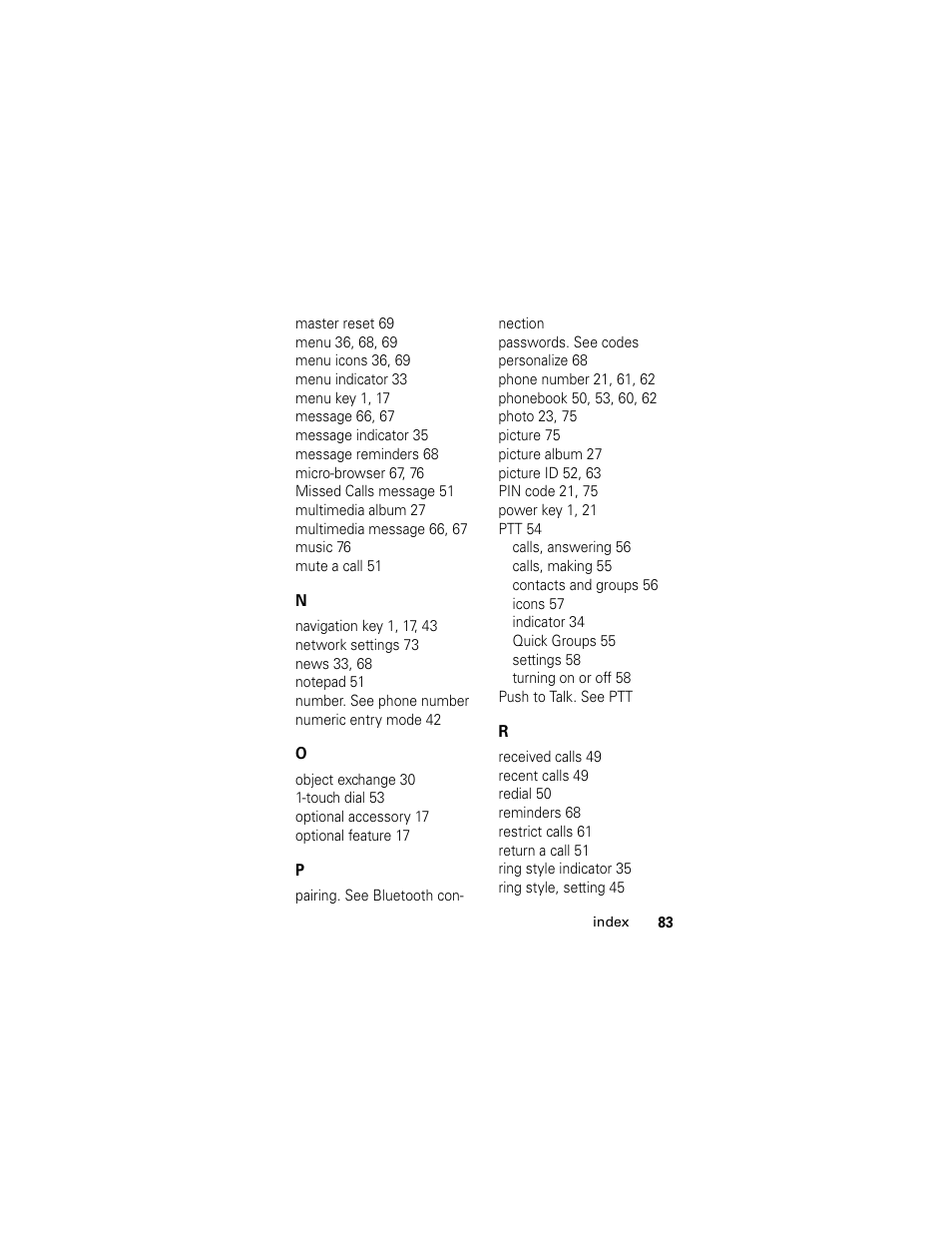 Motorola L6 GSM User Manual | Page 84 / 87