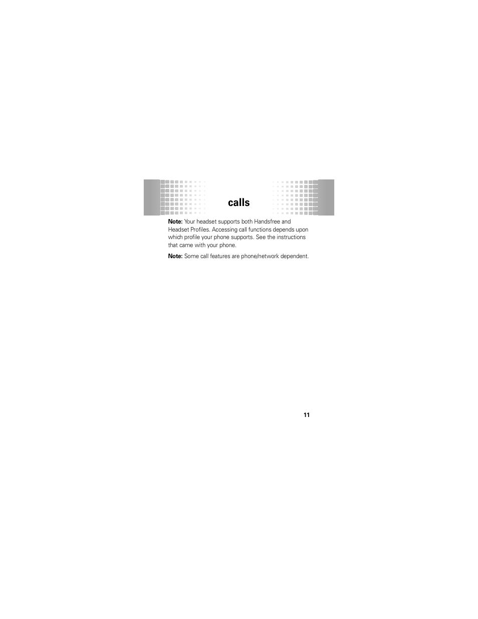 Calls | Motorola 68000202174-B User Manual | Page 13 / 96