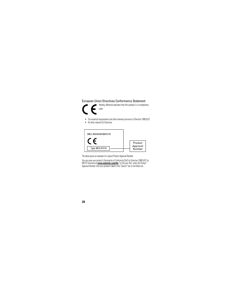 Eu conformance | Motorola 68000202174-B User Manual | Page 28 / 96