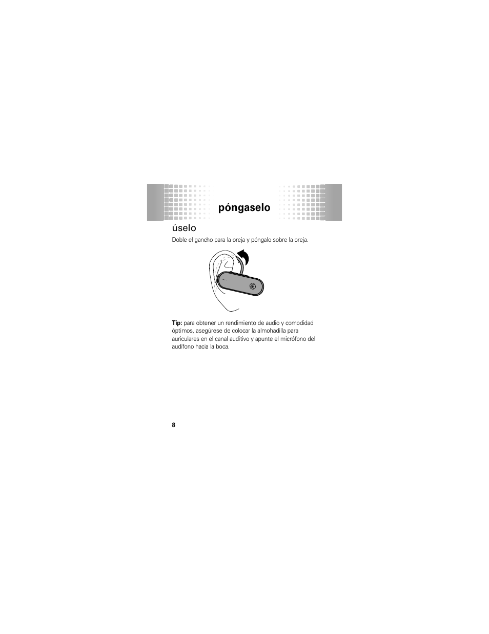 Úselo, Póngaselo | Motorola 68000202174-B User Manual | Page 40 / 96