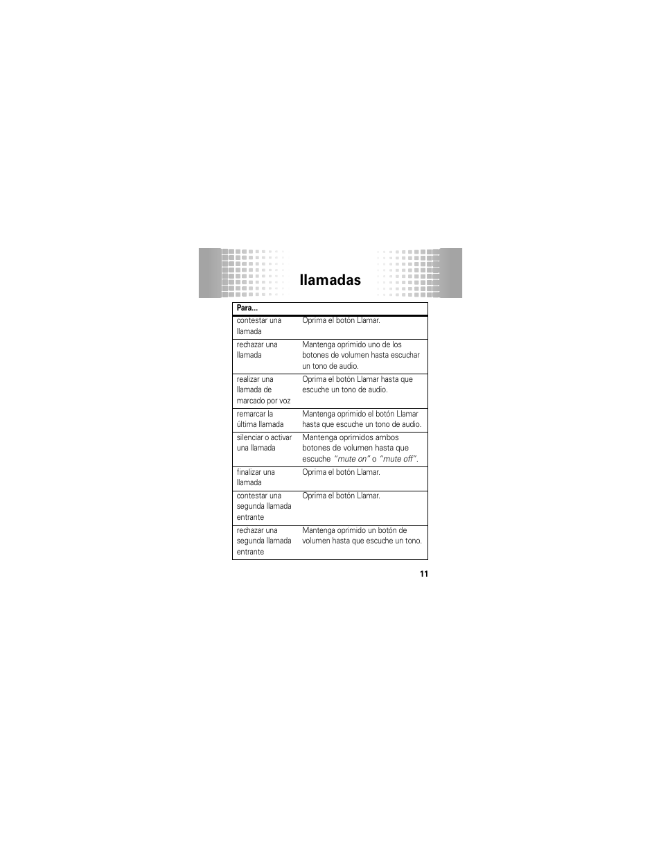 Llamadas | Motorola 68000202174-B User Manual | Page 43 / 96