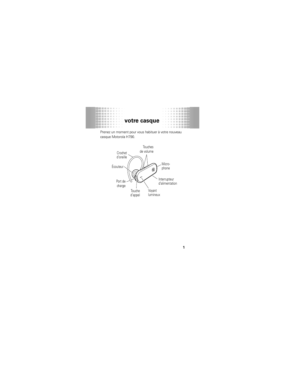 Votre casque | Motorola 68000202174-B User Manual | Page 65 / 96