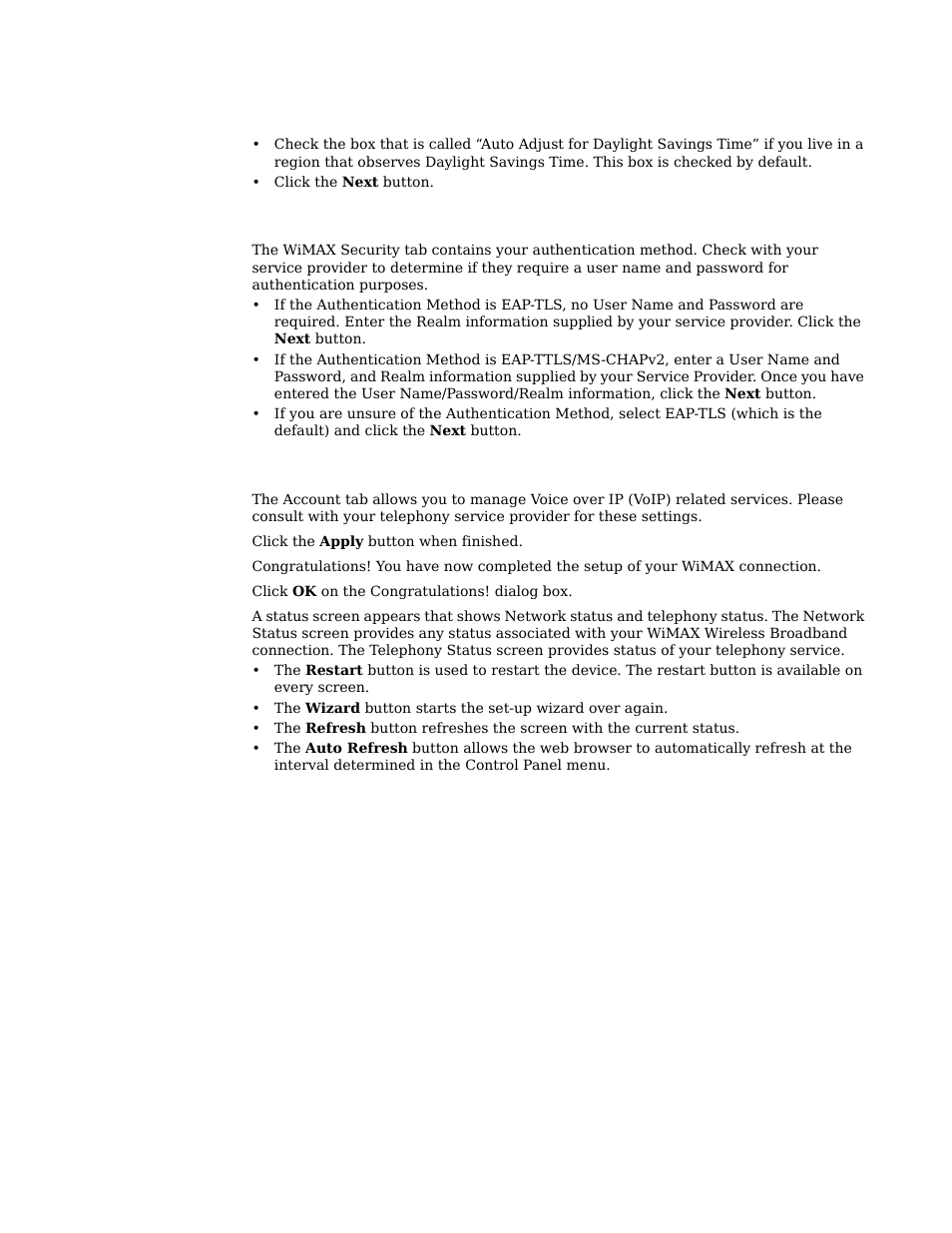 Step 3 - wimax security, Step 4 - account | Motorola CPEI 885 User Manual | Page 11 / 55
