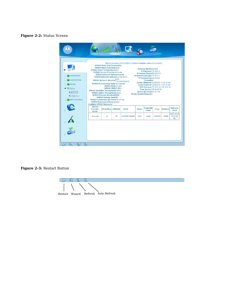 Restart button | Motorola CPEI 885 User Manual | Page 12 / 55