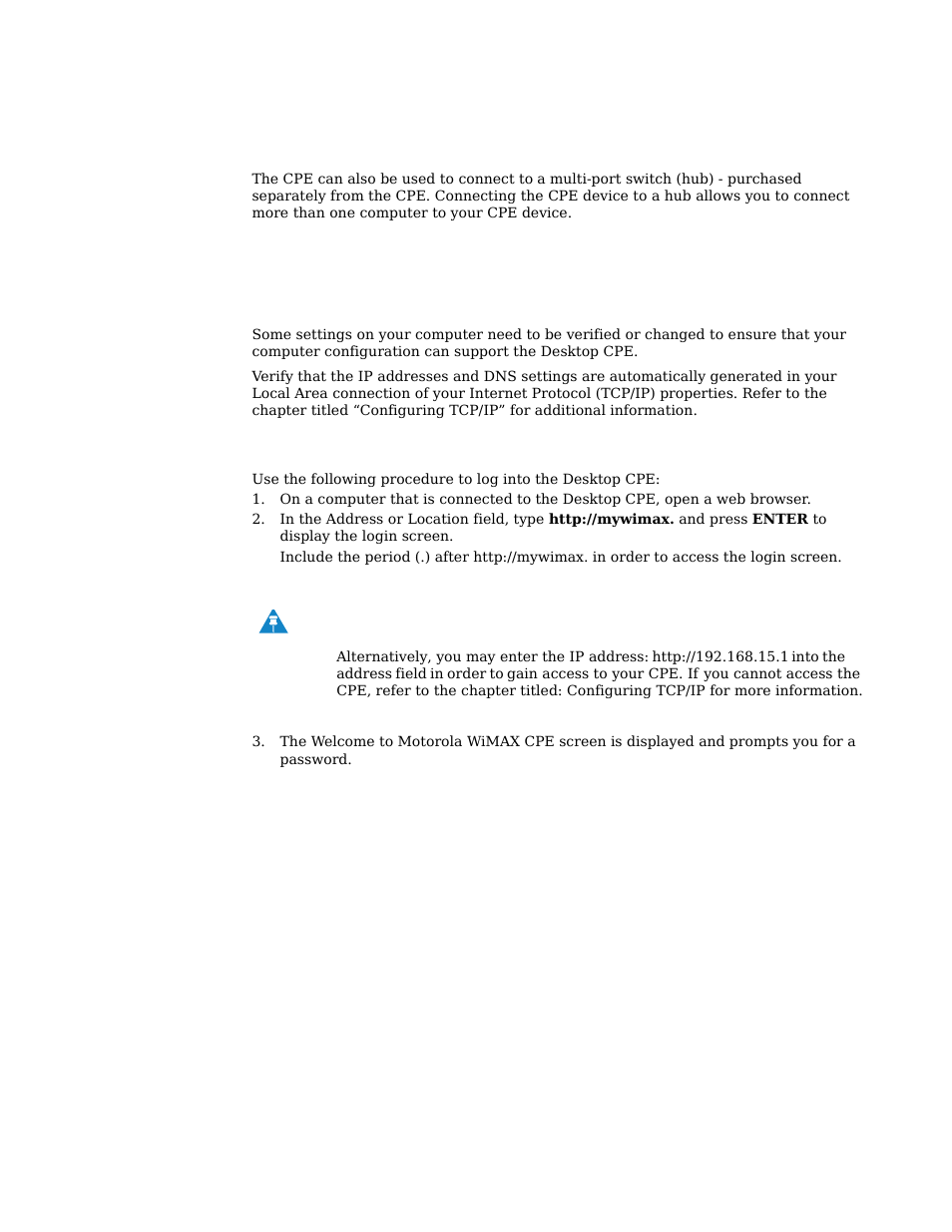 Advanced setup, Procedure to log into the cpe | Motorola CPEI 885 User Manual | Page 9 / 55
