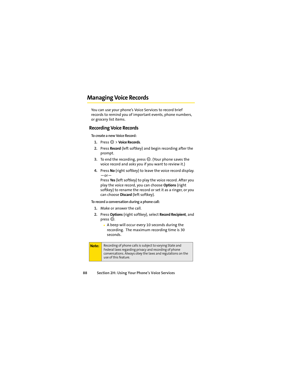 Managing voice records, Recording voice records | Motorola C290 User Manual | Page 102 / 170