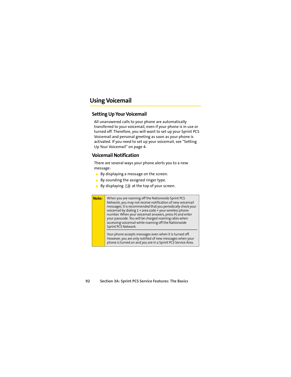 Using voicemail, Setting up your voicemail, Voicemail notification | Motorola C290 User Manual | Page 106 / 170