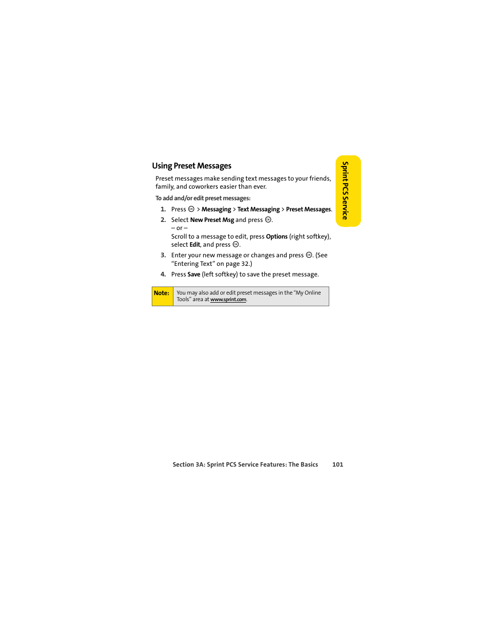 Using preset messages | Motorola C290 User Manual | Page 115 / 170