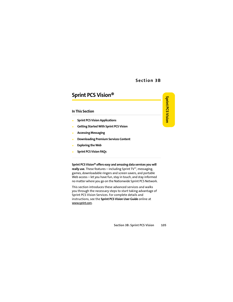 Sprint pcs vision, S e c ti on 3 b | Motorola C290 User Manual | Page 119 / 170