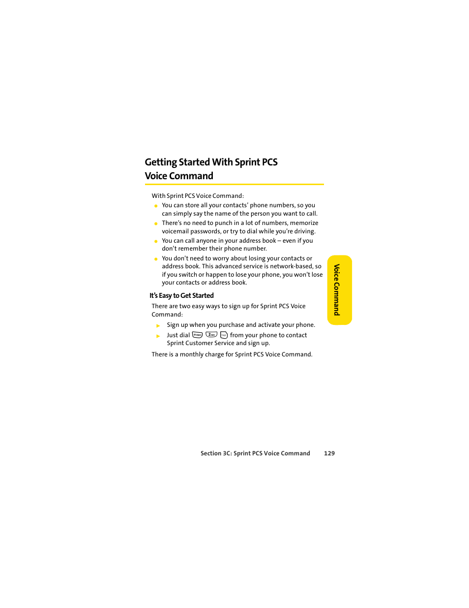 Getting started with sprint pcs voice command | Motorola C290 User Manual | Page 143 / 170