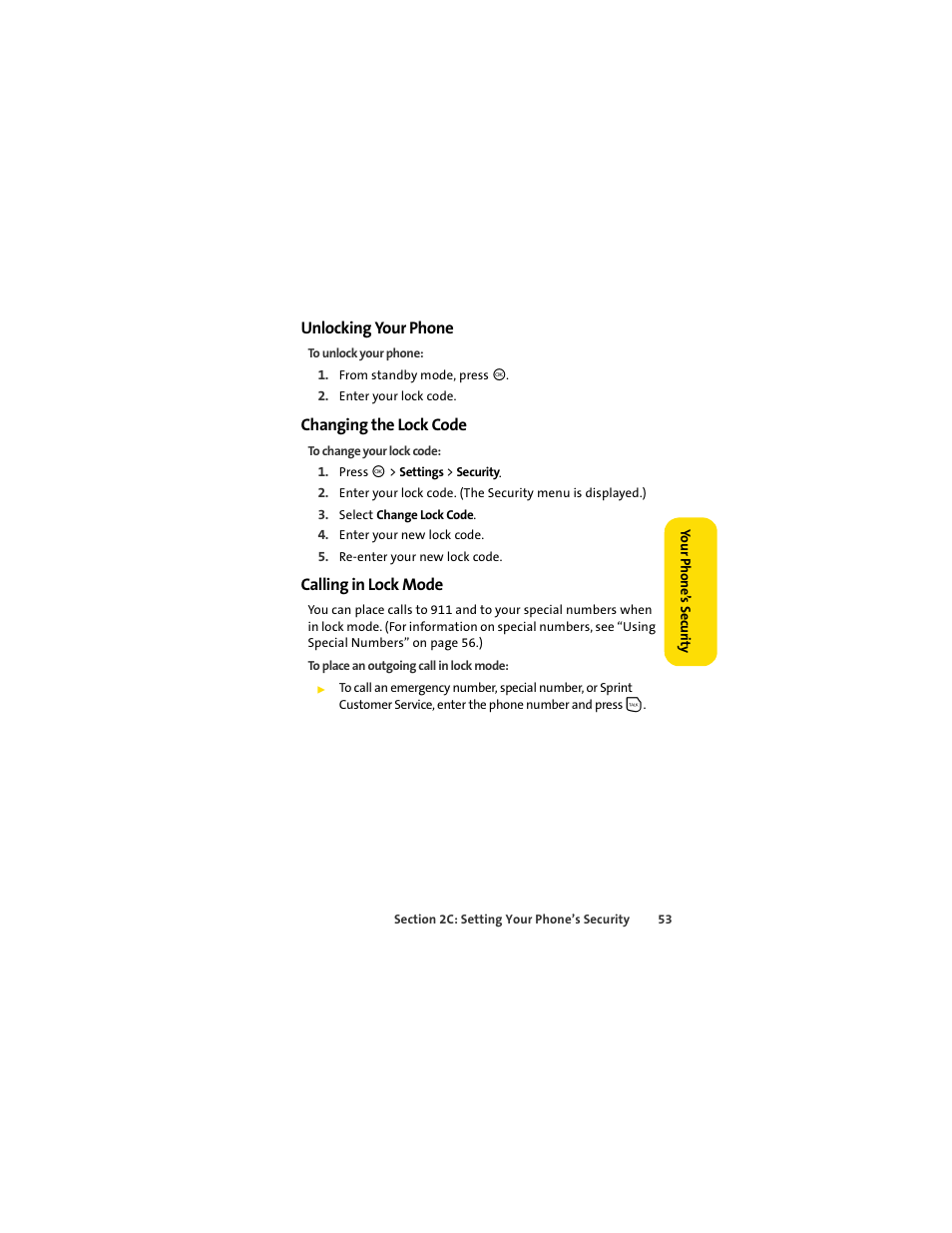 Unlocking your phone, Changing the lock code, Calling in lock mode | Motorola C290 User Manual | Page 67 / 170