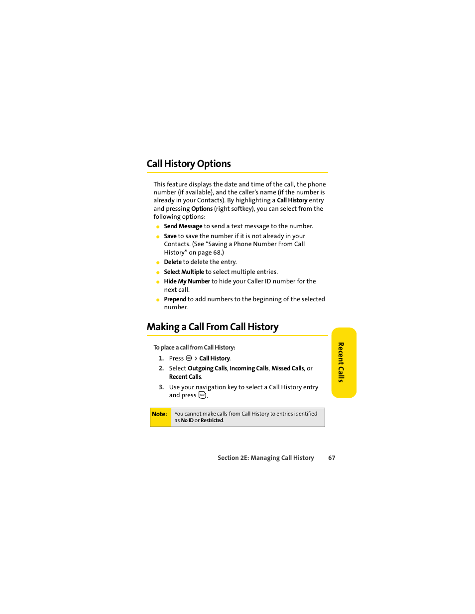 Call history options, Making a call from call history | Motorola C290 User Manual | Page 81 / 170