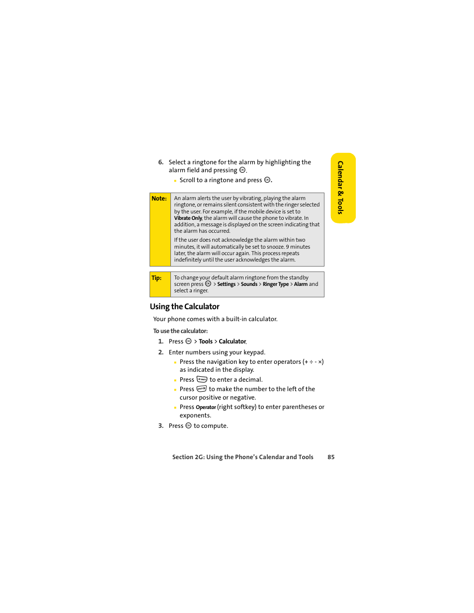 Using the calculator | Motorola C290 User Manual | Page 99 / 170