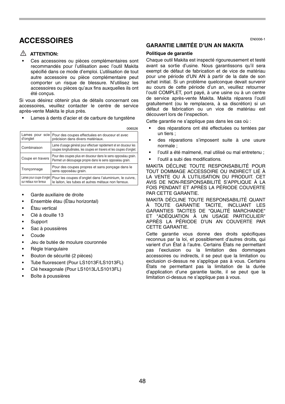 Accessoires | Motorola LS1013 User Manual | Page 48 / 76