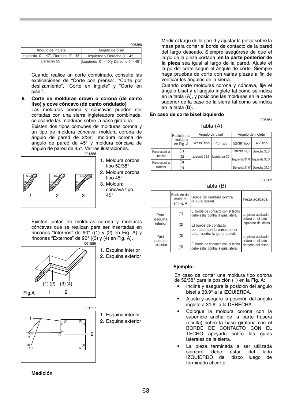 Tabla (a), Tabla (b) | Motorola LS1013 User Manual | Page 63 / 76