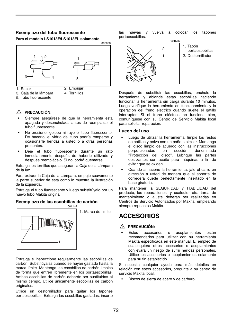 Accesorios | Motorola LS1013 User Manual | Page 72 / 76