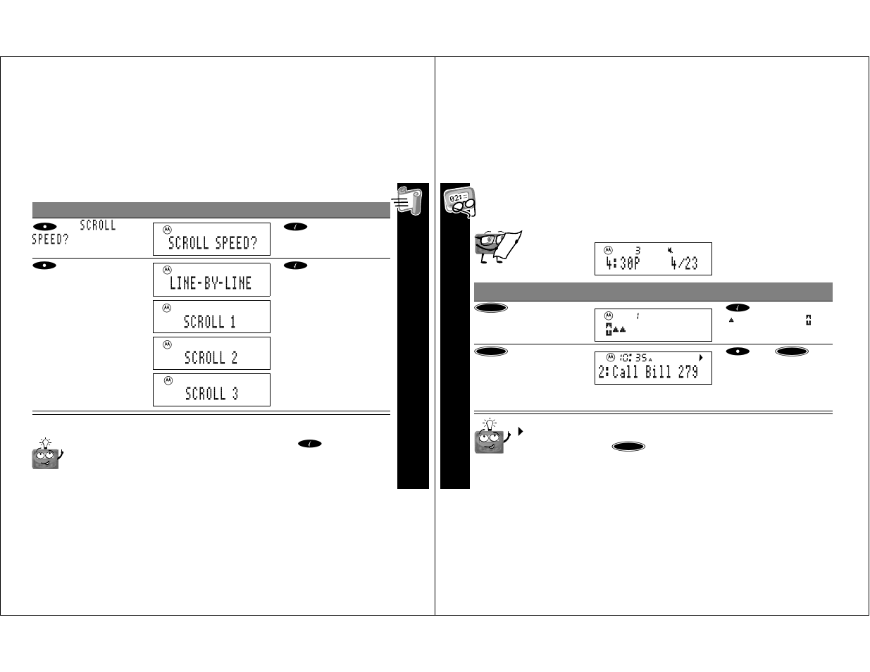 Sc r o llin g, Pe rso na l m essag es | Motorola T350 User Manual | Page 11 / 26