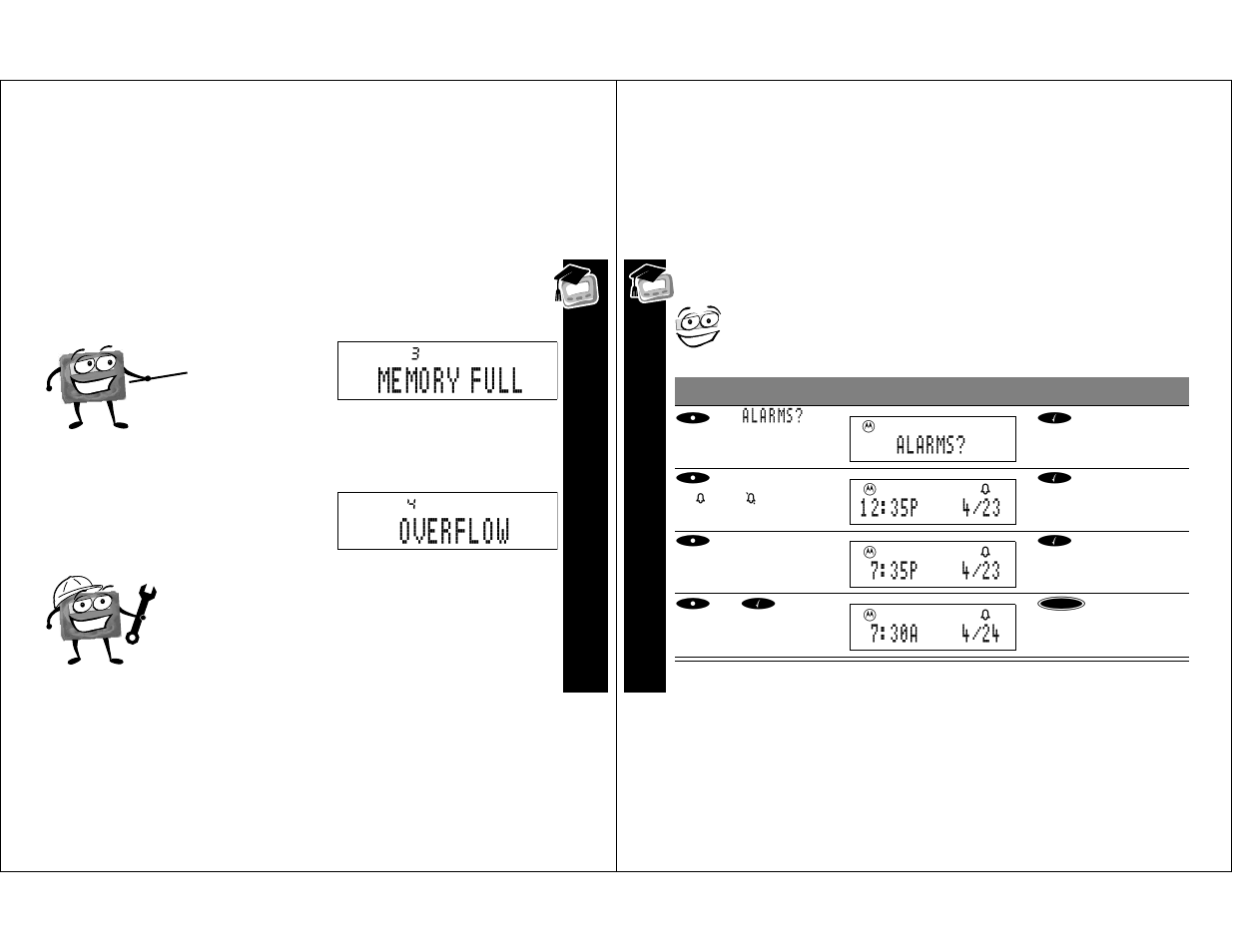 Ad v anc ed m ess a g in g, Overflow adv a nced m essagi n g | Motorola T350 User Manual | Page 18 / 26