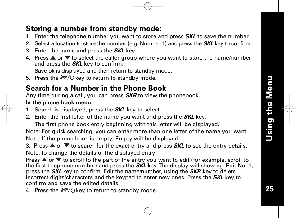 Usi n g th e m en u | Motorola ME4851 User Manual | Page 26 / 74
