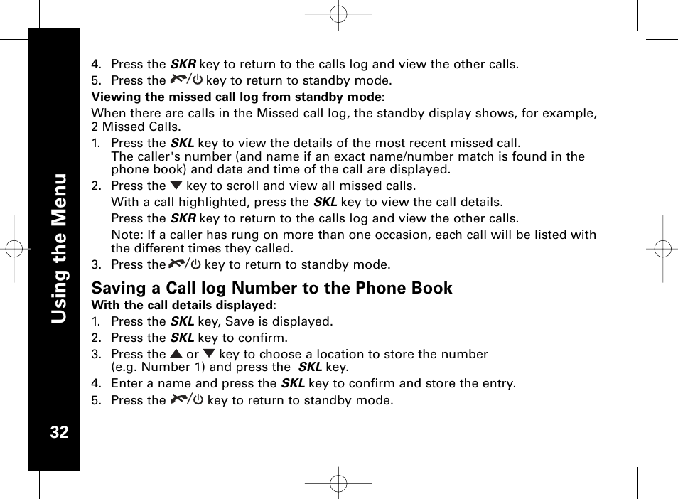 Usi n g th e m en u | Motorola ME4851 User Manual | Page 33 / 74