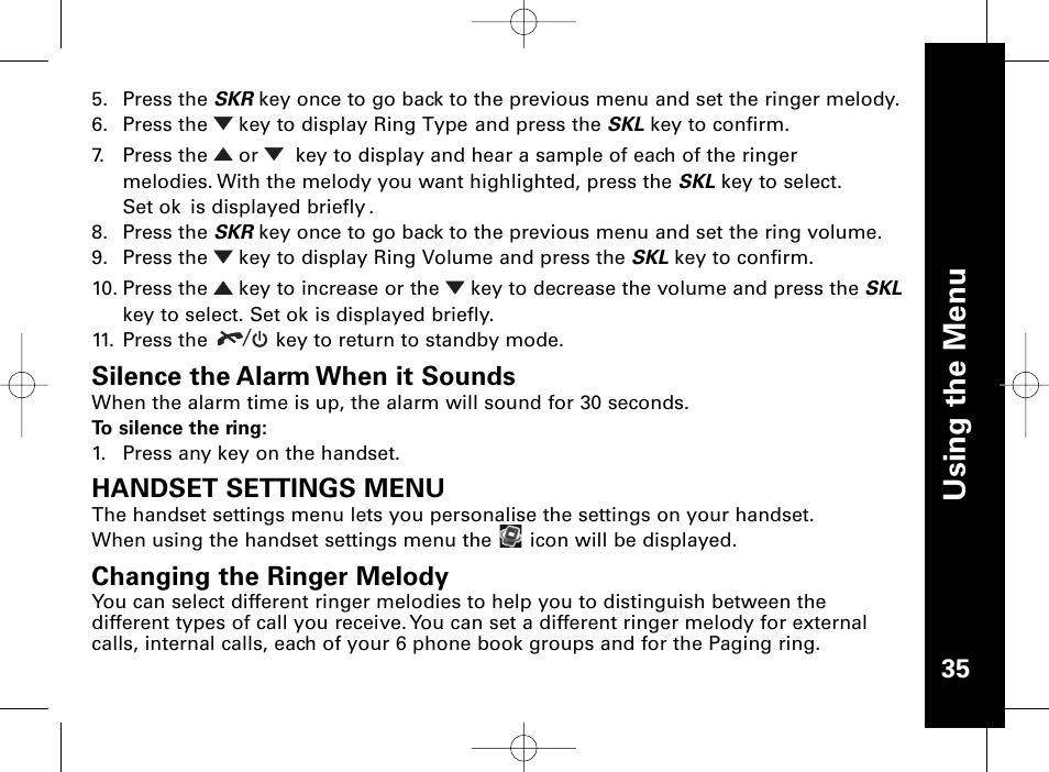 Usi n g th e m en u | Motorola ME4851 User Manual | Page 36 / 74