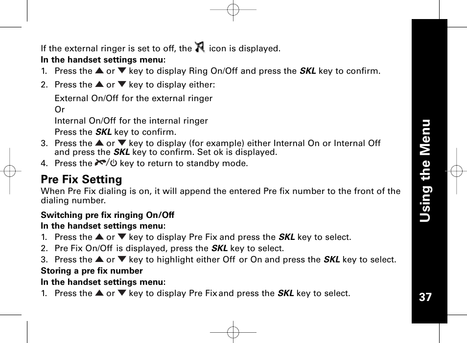 Usi n g th e m en u | Motorola ME4851 User Manual | Page 38 / 74
