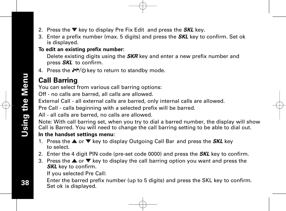 Usi n g th e m en u | Motorola ME4851 User Manual | Page 39 / 74