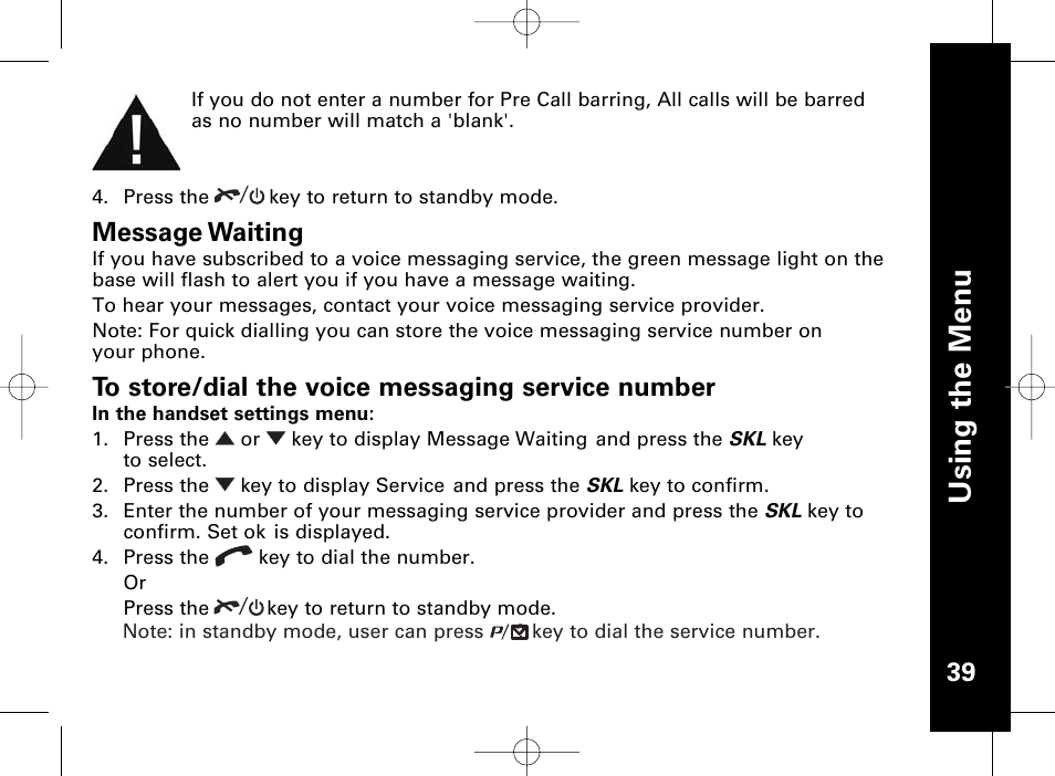 Usi n g th e m en u | Motorola ME4851 User Manual | Page 40 / 74