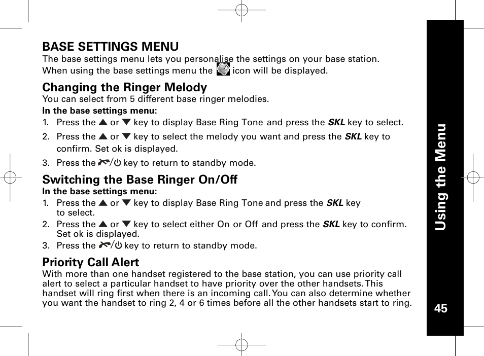 Usi n g th e m en u | Motorola ME4851 User Manual | Page 46 / 74