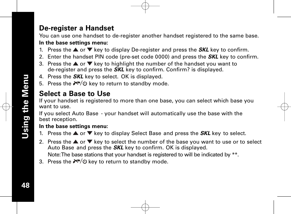 Usi n g th e m en u | Motorola ME4851 User Manual | Page 49 / 74