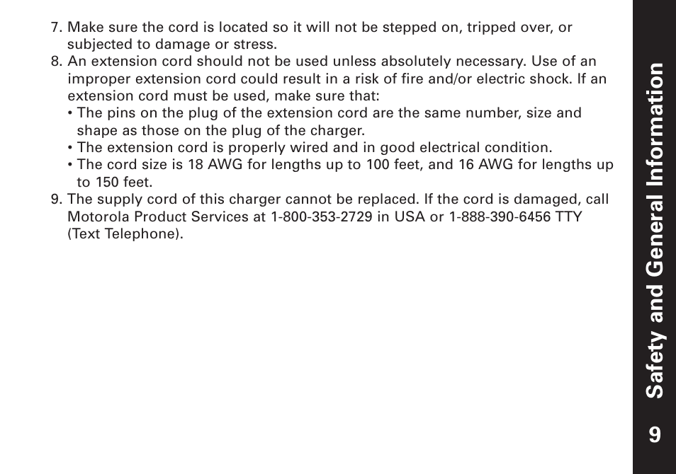 Safety and general infor mation | Motorola T4900 User Manual | Page 10 / 33