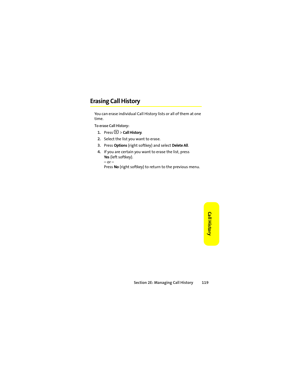 Erasing call history | Motorola Deluxe Ic902 User Manual | Page 137 / 289