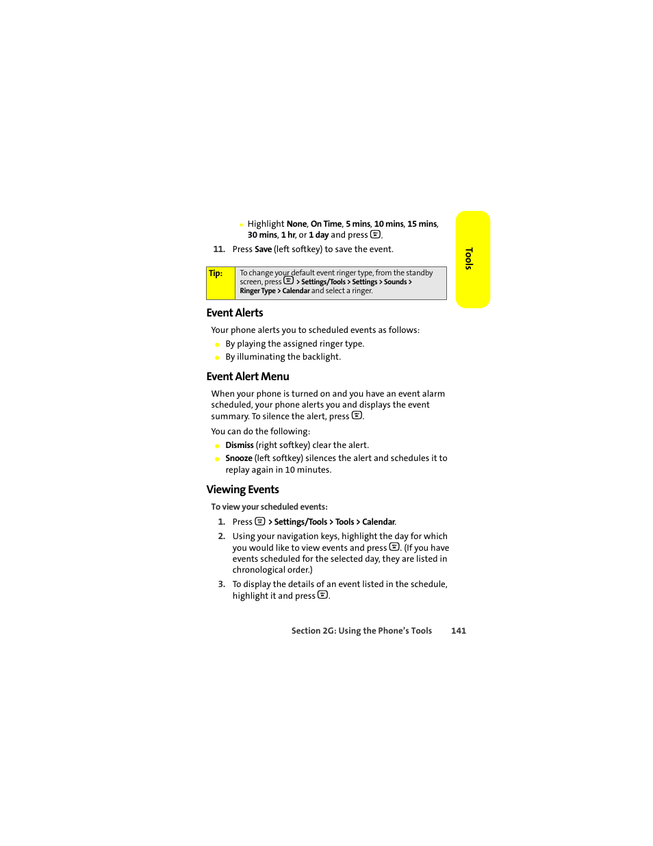 Event alerts, Event alert menu, Viewing events | Motorola Deluxe Ic902 User Manual | Page 159 / 289