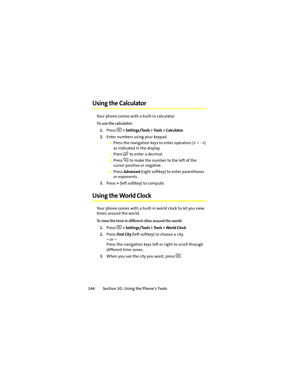 Using the calculator, Using the world clock | Motorola Deluxe Ic902 User Manual | Page 162 / 289