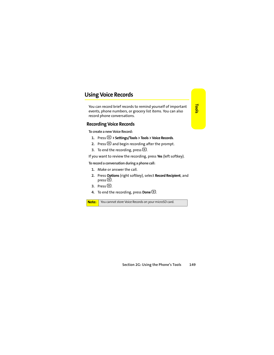 Using voice records, Recording voice records | Motorola Deluxe Ic902 User Manual | Page 167 / 289