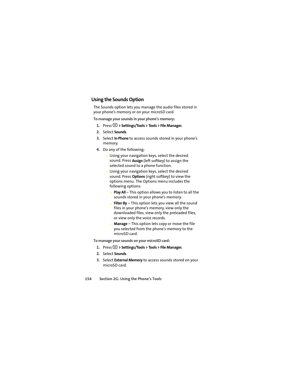 Using the sounds option | Motorola Deluxe Ic902 User Manual | Page 172 / 289