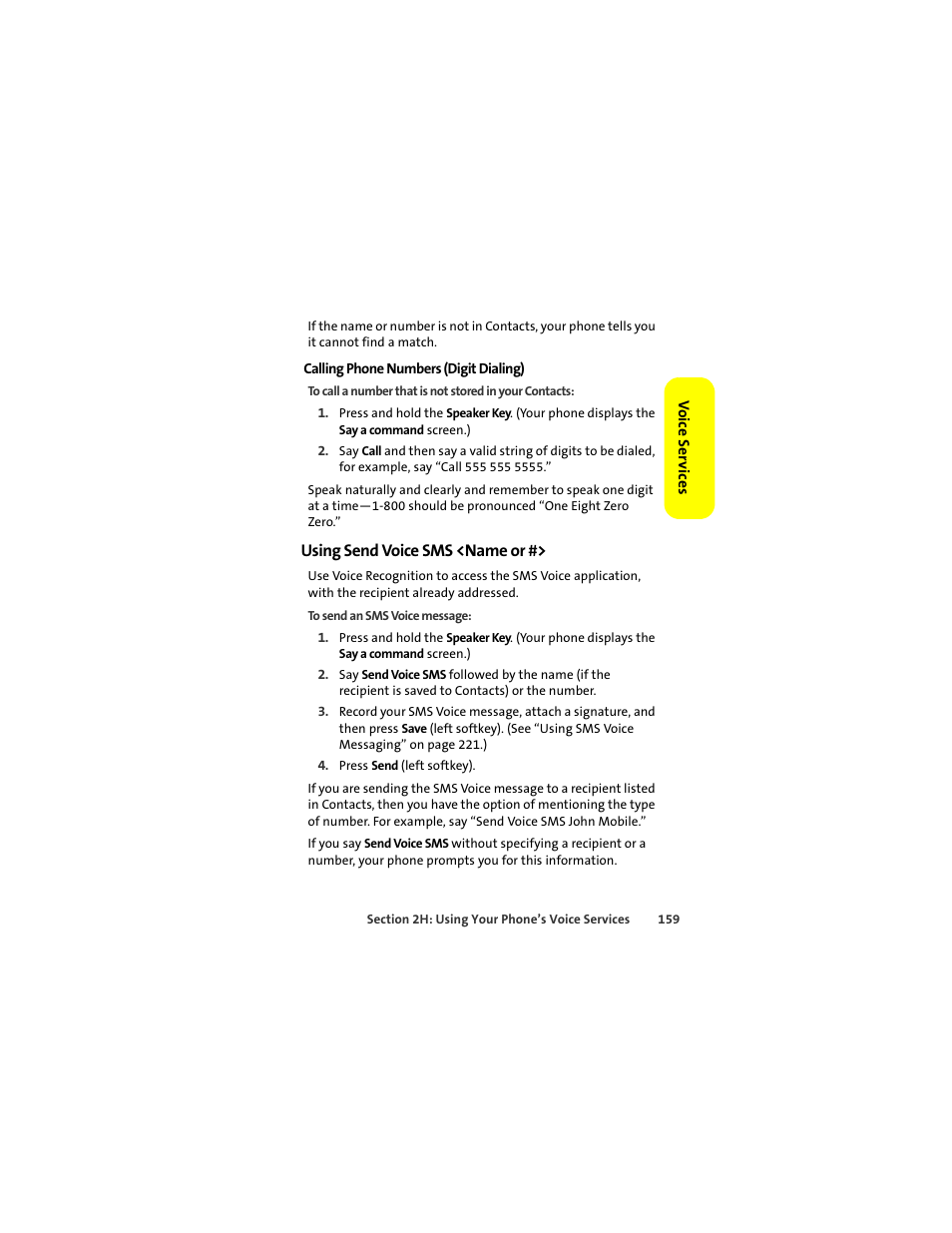 Using send voice sms <name or | Motorola Deluxe Ic902 User Manual | Page 177 / 289