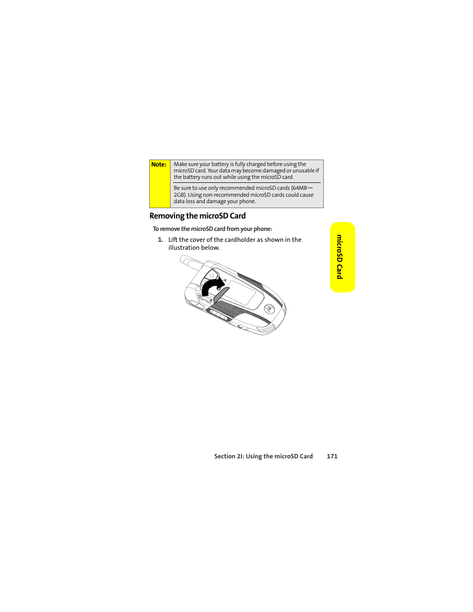 Removing the microsd card | Motorola Deluxe Ic902 User Manual | Page 189 / 289