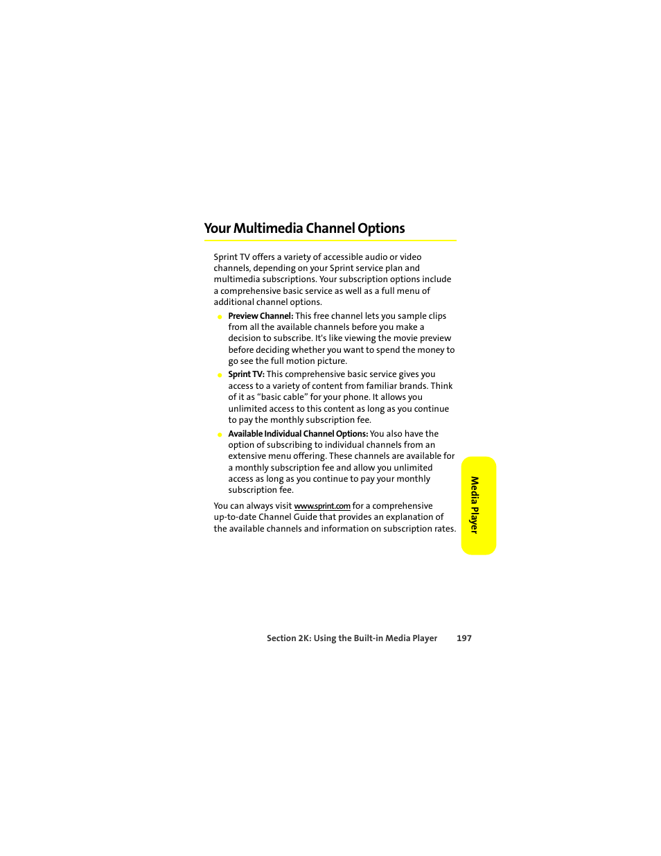 Your multimedia channel options | Motorola Deluxe Ic902 User Manual | Page 215 / 289