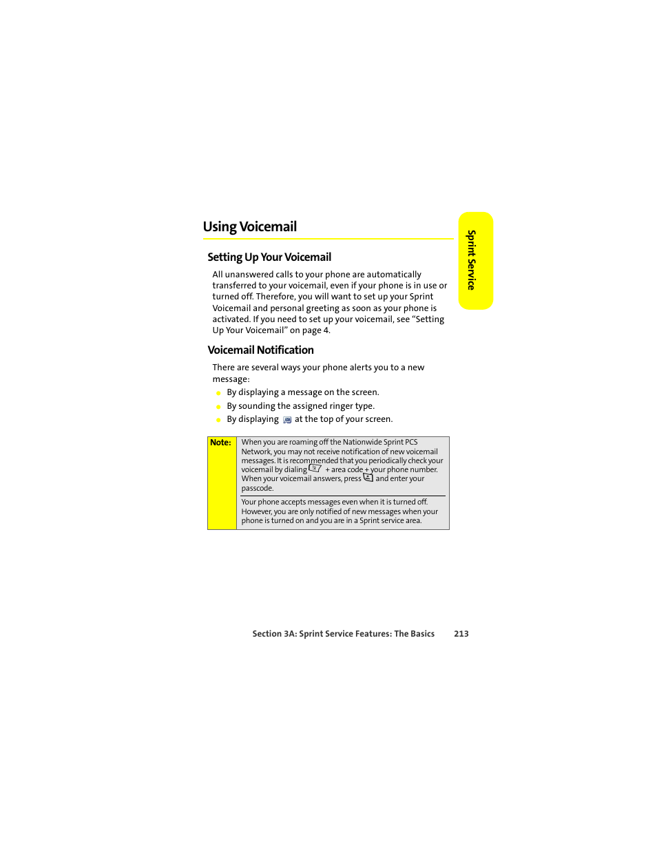 Using voicemail, Setting up your voicemail, Voicemail notification | Motorola Deluxe Ic902 User Manual | Page 231 / 289