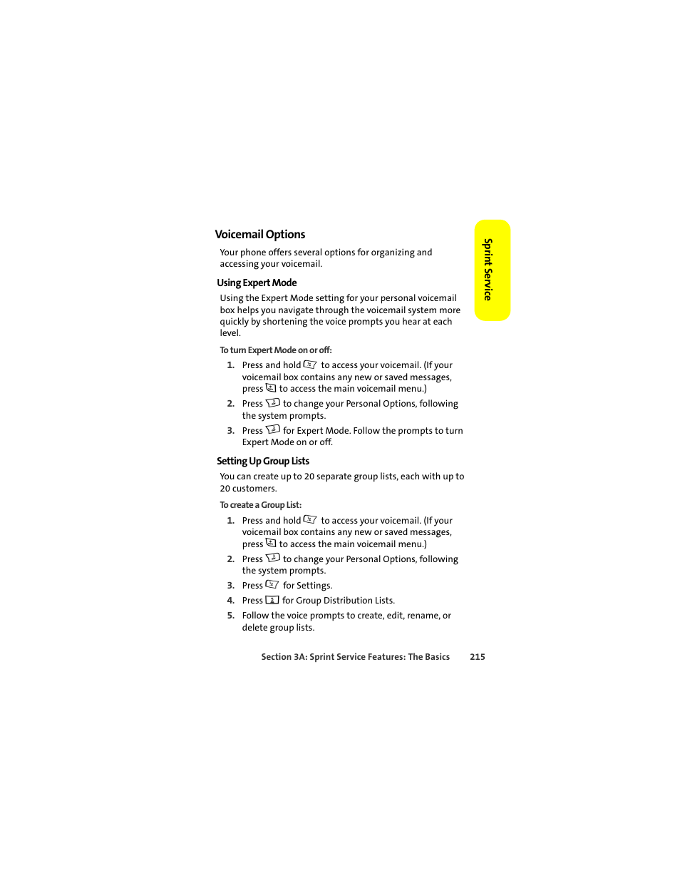 Voicemail options | Motorola Deluxe Ic902 User Manual | Page 233 / 289