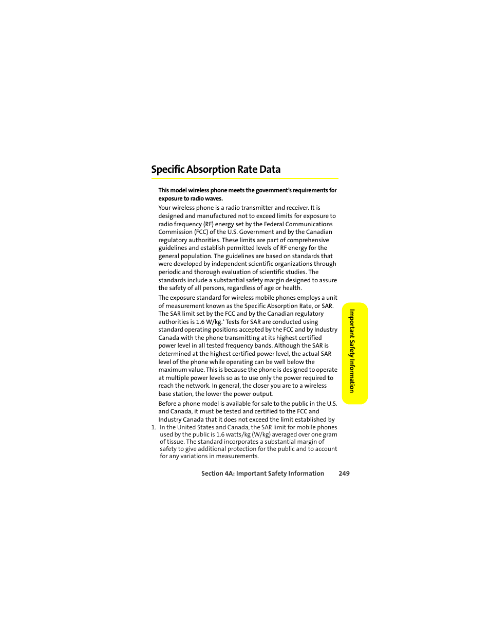 Specific absorption rate data | Motorola Deluxe Ic902 User Manual | Page 267 / 289
