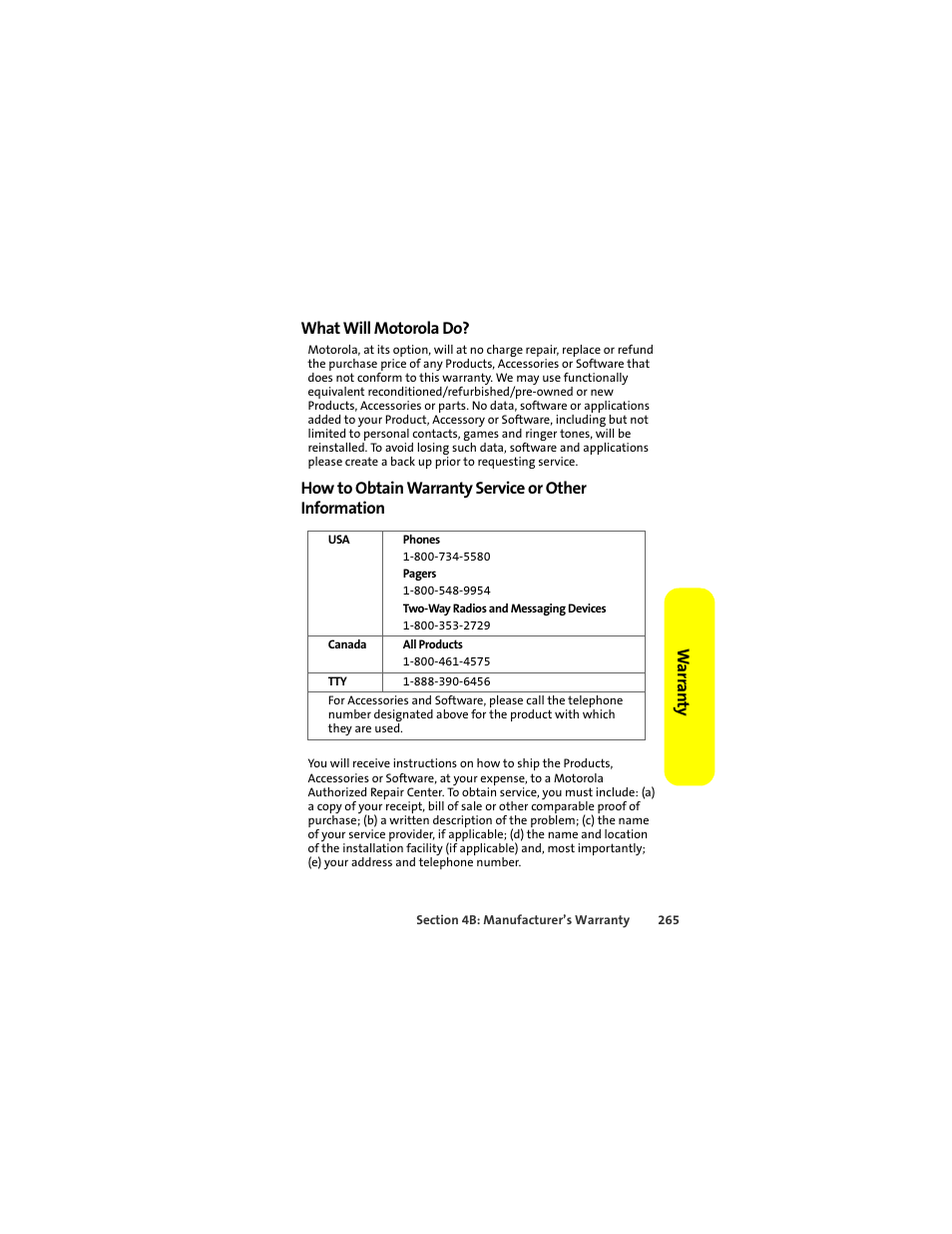 What will motorola do | Motorola Deluxe Ic902 User Manual | Page 283 / 289