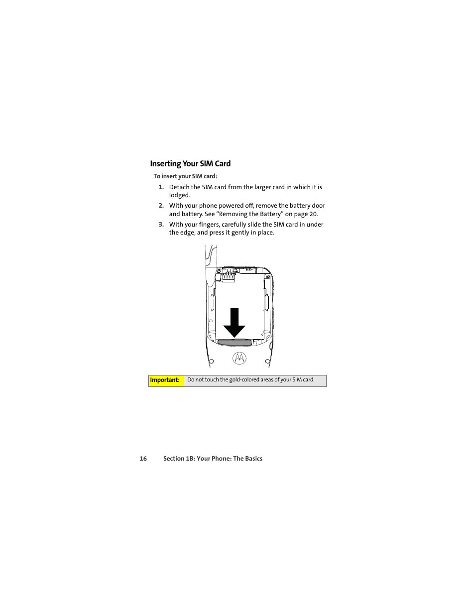 Inserting your sim card | Motorola Deluxe Ic902 User Manual | Page 34 / 289