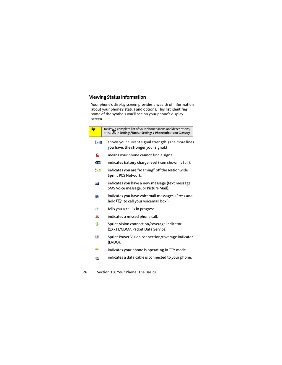 Viewing status information | Motorola Deluxe Ic902 User Manual | Page 44 / 289