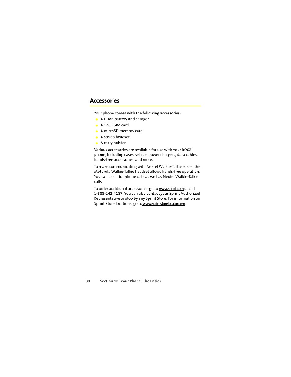 Accessories | Motorola Deluxe Ic902 User Manual | Page 48 / 289